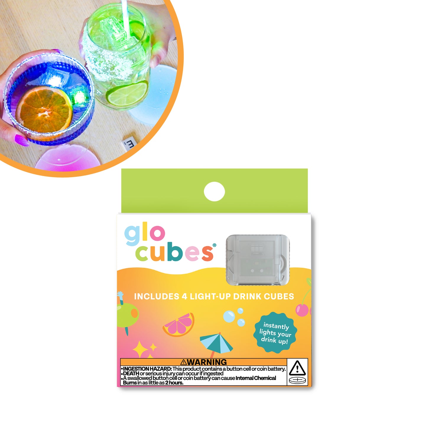 Glo Cubes Multicolored 4 Pack