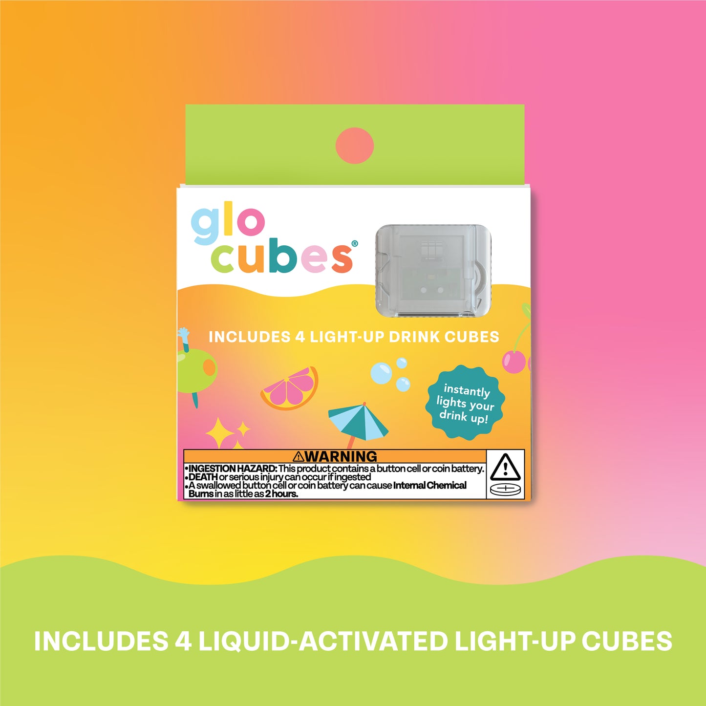 Glo Cubes Multicolored 4 Pack