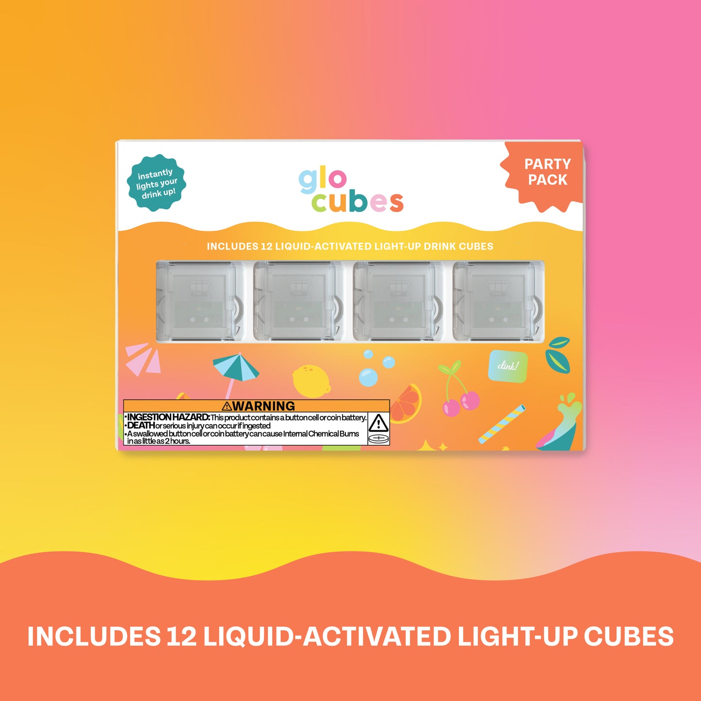 Glo Cubes Multicolored 12 Pack