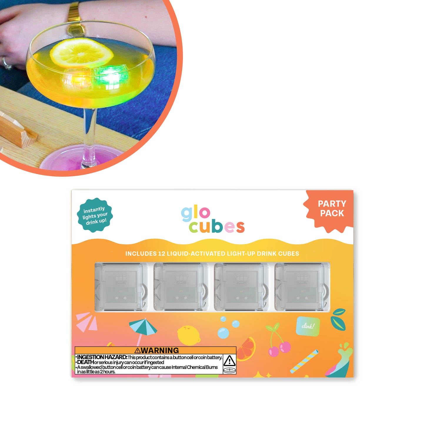Glo Cubes Multicolored 12 Pack